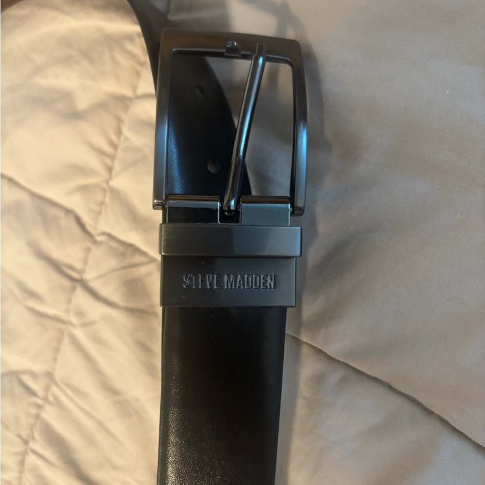 Steve Madden Black Belt with Metal Buckle